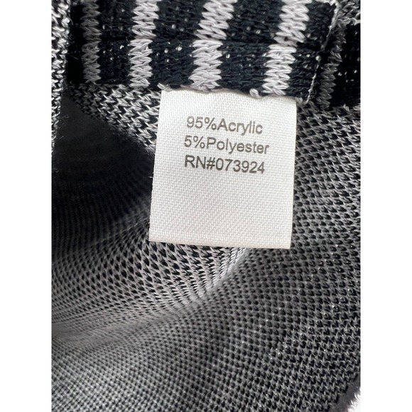 Ming Wang‎ Jacket Womens Full Zip Stripped Crewneck 3/4 Sleeve Gray Black Size S - Picture 4 of 11